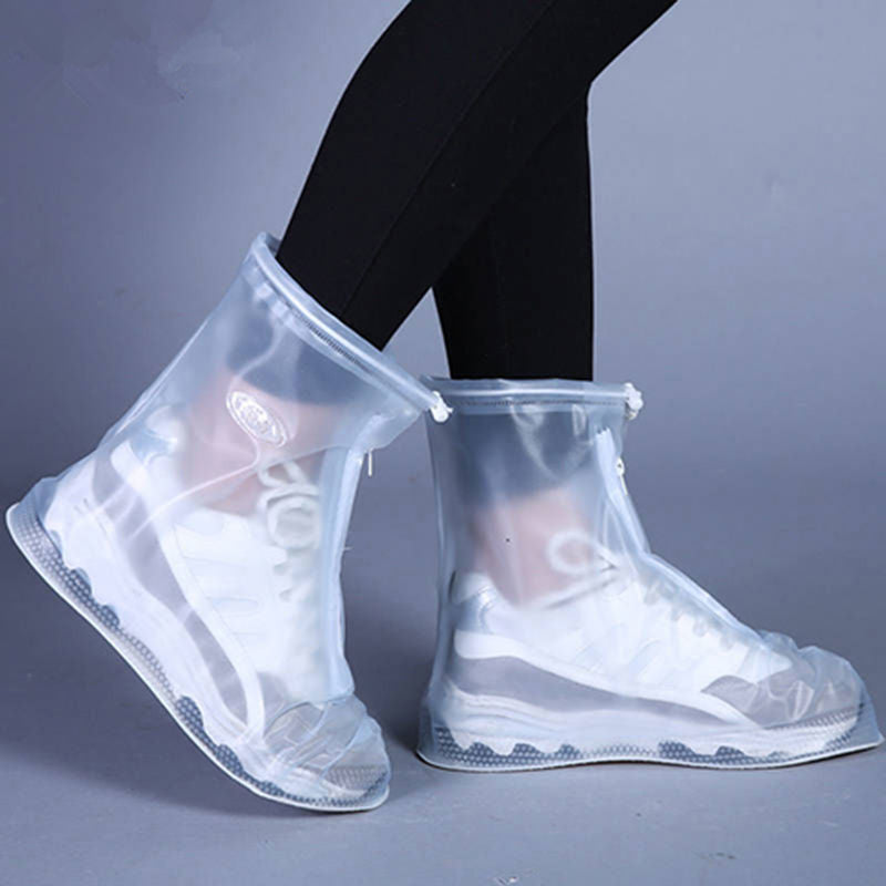 Waterproof Reusable Non-Slip Rain Boot Covers with Front Zip Seal and Adjustable Drawcord Bowlift
