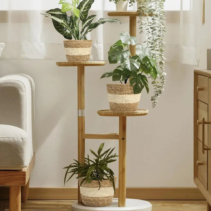 BowLift | Decorative plant baskets made of seagrass in a set of 3 – Handwoven flower pots with foil insert