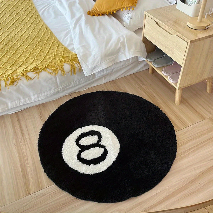 8 Ball Billiard Round Floor Mat – Non-Slip Carpet for Living Room, Bathroom & Decoration | AvailaBowlifte in Sizes | Bowlift