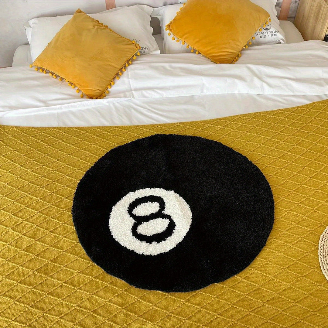 8 Ball Billiard Round Floor Mat – Non-Slip Carpet for Living Room, Bathroom & Decoration | AvailaBowlifte in Sizes | Bowlift