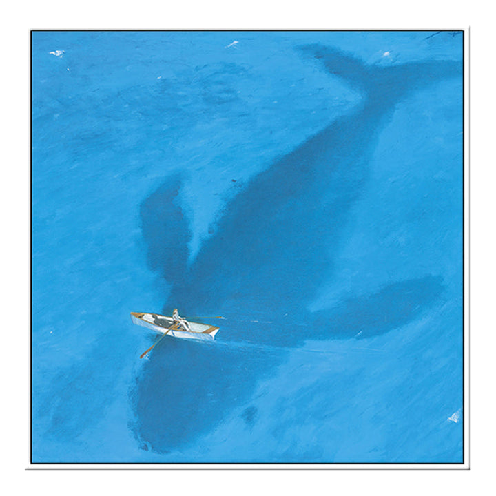 BowLift | Blue Dolphin and Boat Canvas Textured Tropical Dining Room Wall Decor, Multiple Sizes