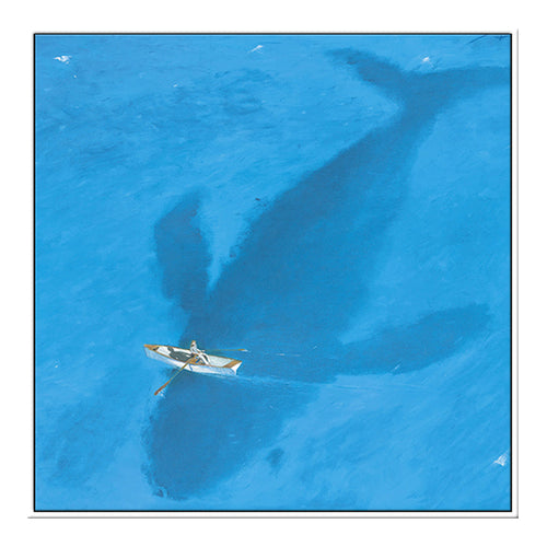 BowLift | Blue Dolphin and Boat Canvas Textured Tropical Dining Room Wall Decor, Multiple Sizes