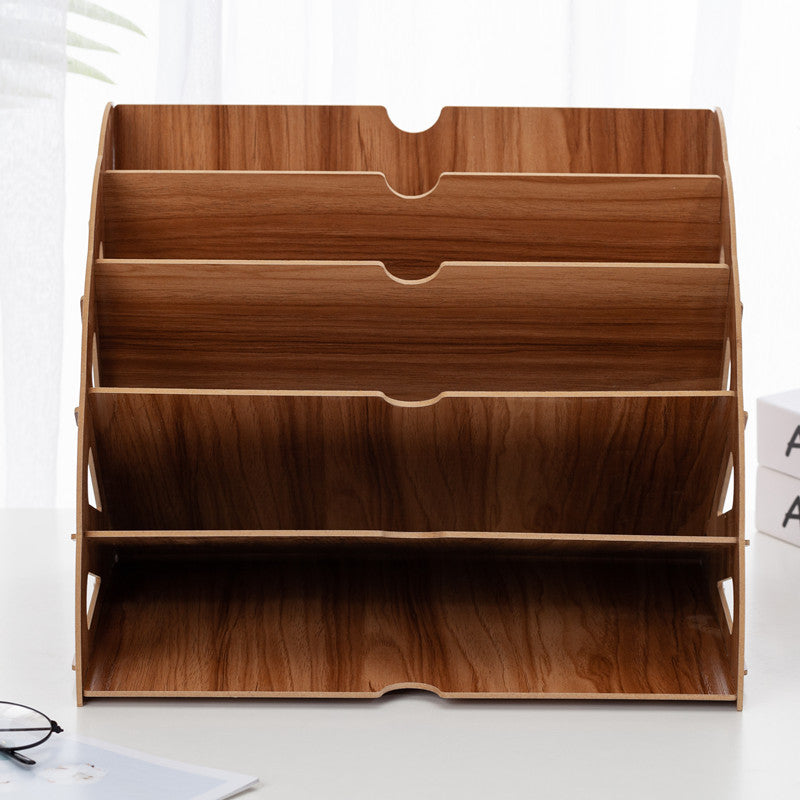 BowLift | Wooden Desk Organizer with 5 Layers – Fan Design MDF