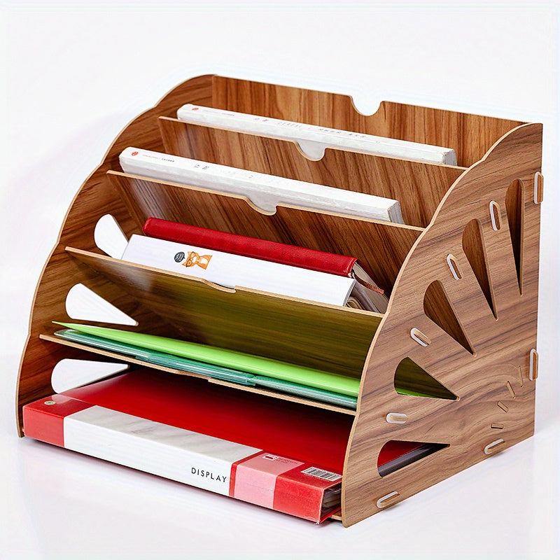 BowLift | Wooden Desk Organizer with 5 Layers – Fan Design MDF