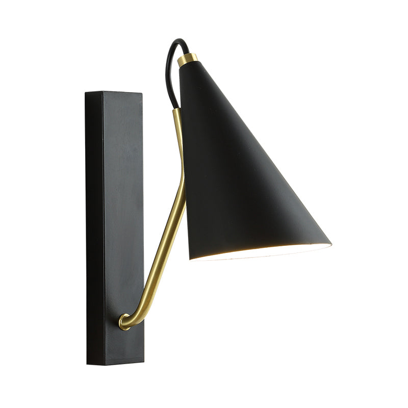 BowLift | Black conical wall lighting Modern 1 light metal wall lamp for the dining room