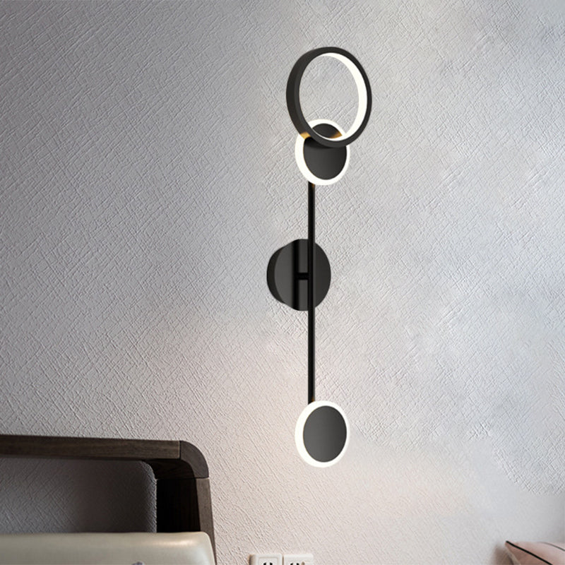 BowLift | Metallic Round LED Wall Light Lighting Contemporary 2/3/4 Light Wall Mount Lamp in Black