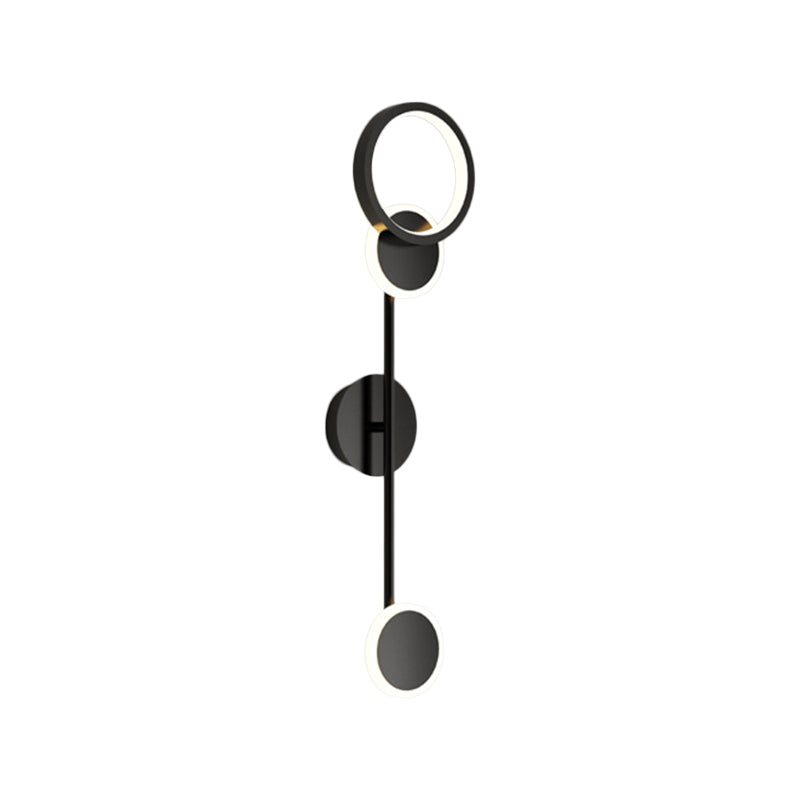 BowLift | Metallic Round LED Wall Light Lighting Contemporary 2/3/4 Light Wall Mount Lamp in Black