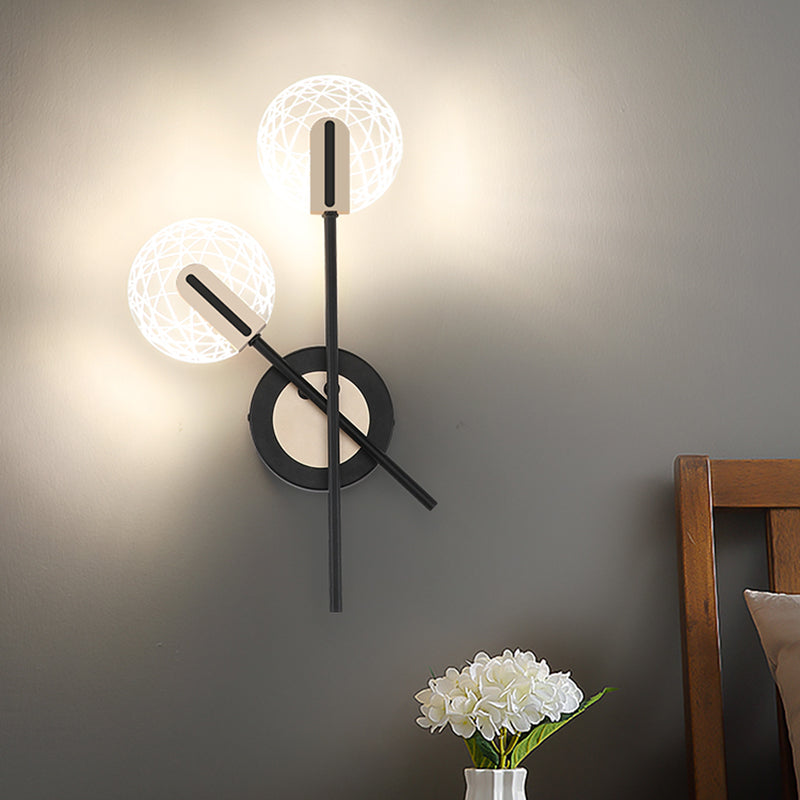 BowLift | Black Round Wall Light Fixture Modern LED Metal Wall Lamp Lighting in Warm/White Light