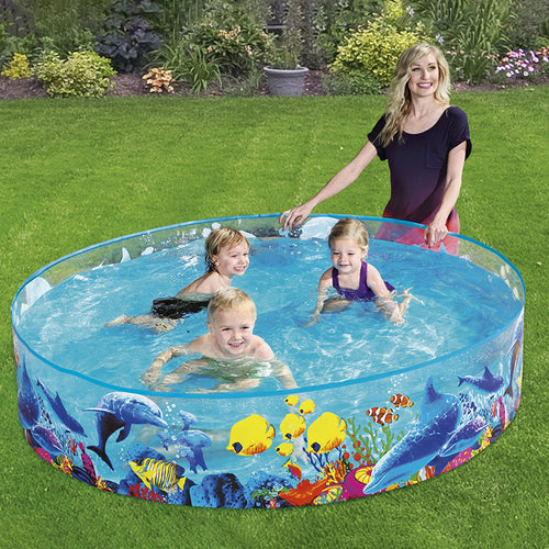 Women's Inflatable Children's Pool with Maritime Underwater Design Bowlift