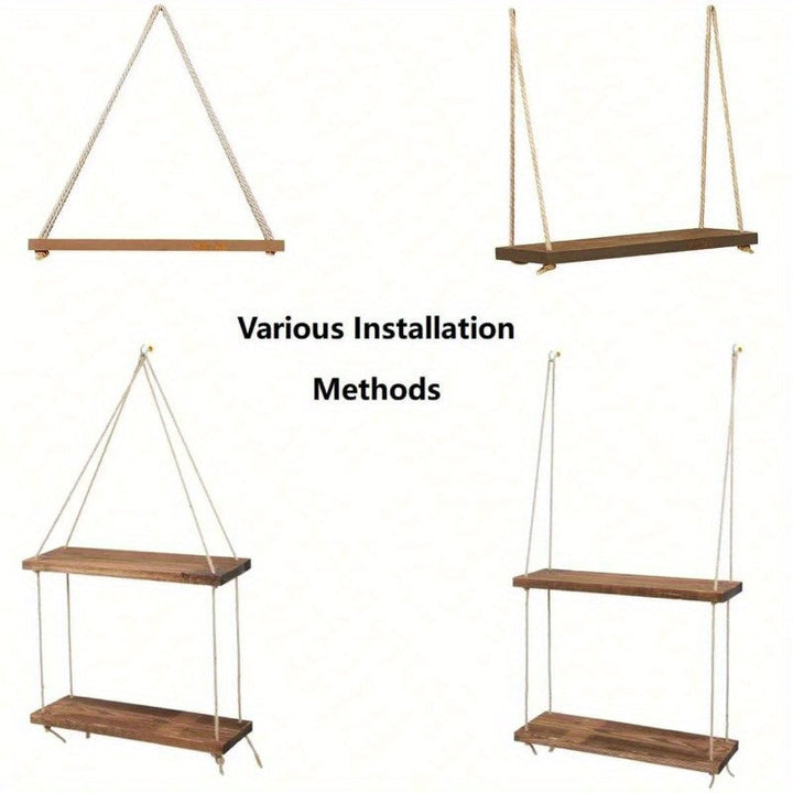 DecoShelf - Elegant Floating Shelf with Adjustable Rope Bowlift