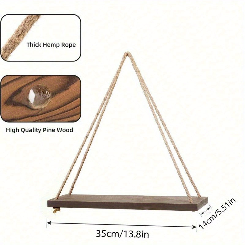 DecoShelf - Elegant Floating Shelf with Adjustable Rope Bowlift