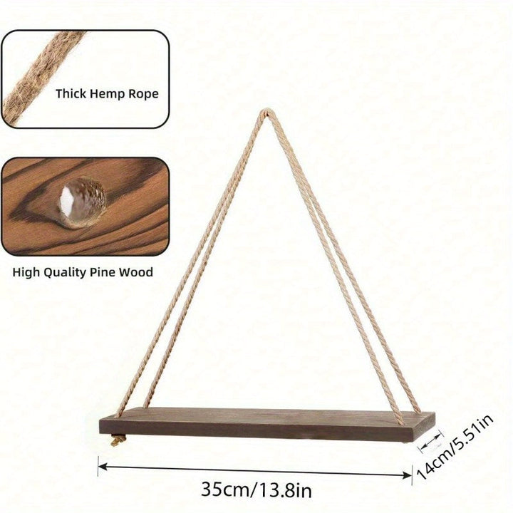 DecoShelf - Elegant Floating Shelf with Adjustable Rope Bowlift