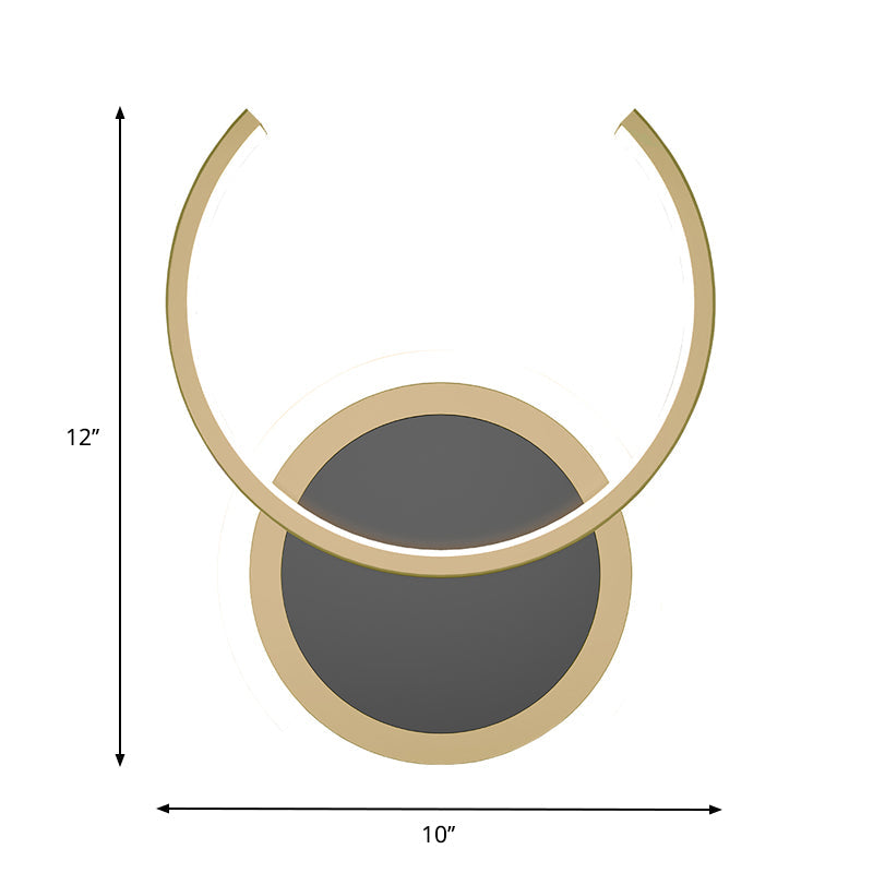 BowLift | Metal C-shaped Wall Lamp Nordic LED Wall Light in Gold for Bedroom, Warm/White Light