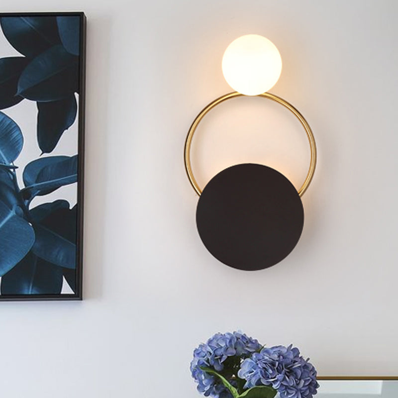 BowLift | Black rounded wall light fixture Modernism LED metal wall-mounted lighting in white/yellow light