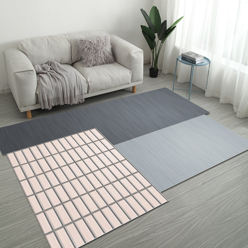 BowLift | Casual Bedroom Irregular Rug in Gray and Ivory Color Block Print Rug Polyester Washable Area Rug