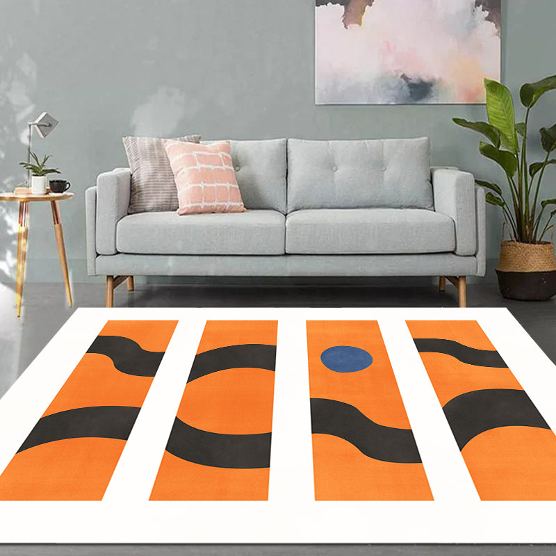 BowLift | Contemporary Abstract Area Rug Multicolor Polyester Washable Dog and Cat Friendly Carpet for Living Room