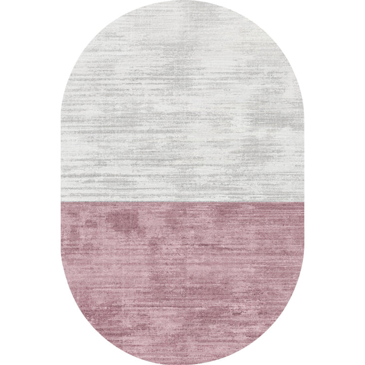 BowLift | Novelty Living Room Carpet in Pink and Blue Color Block Print Carpet Polyester Stain Resistant Area Rug