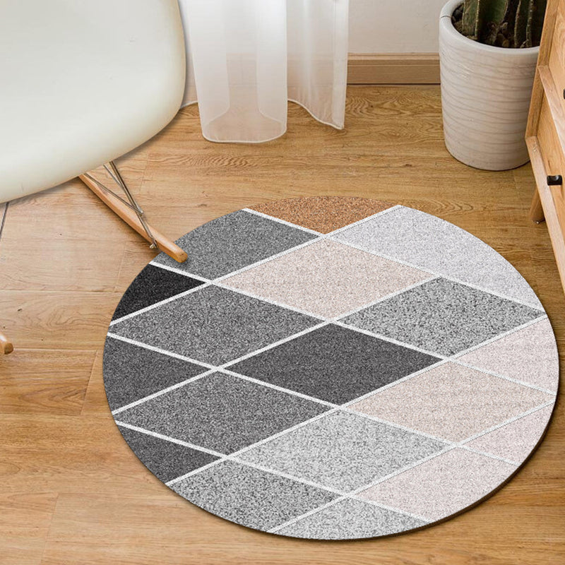 Minimalist modern rug in gray and blue Geometric diamond triangle pattern rug Polyester non-slip rug for home decor | Bowlift