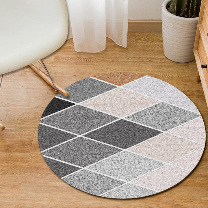 Minimalist modern rug in gray and blue Geometric diamond triangle pattern rug Polyester non-slip rug for home decor | Bowlift