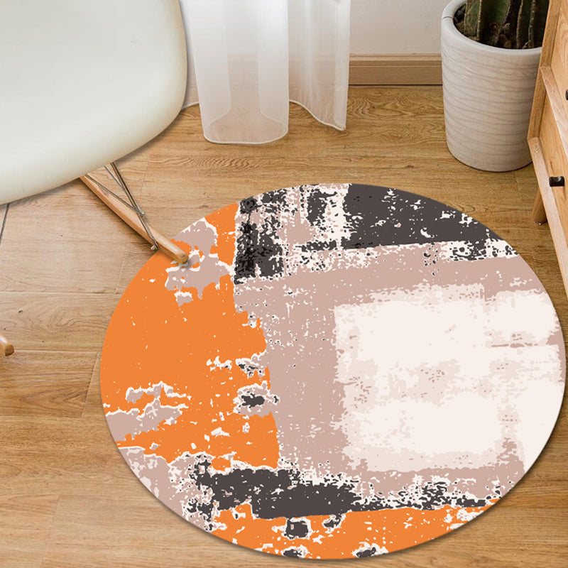 Modern rug for the living room in black and orange graphics national flag print rug polyester pet-friendly area rug | Bowlift