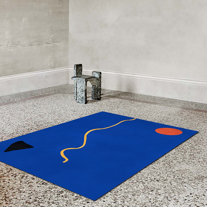 BowLift | Novelty Abstract Rug Pink and Yellow Polyester Rug Non-Slip Backing Pet-Friendly Rug for the Living Room