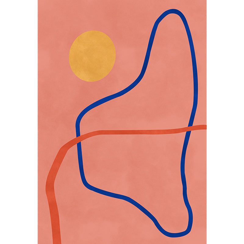 BowLift | Novelty Abstract Rug Pink and Yellow Polyester Rug Non-Slip Backing Pet-Friendly Rug for the Living Room