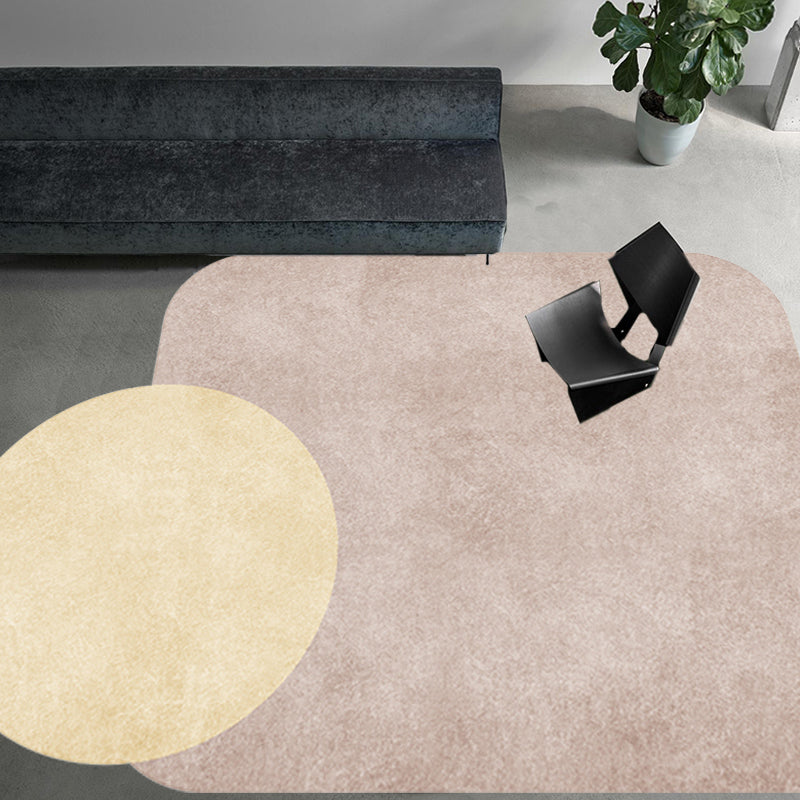 BowLift | Novelty Living Room Irregular Carpet in Gray and Pink Color Block Circle Rectangle Print Carpet Polyester Non-Slip Carpet