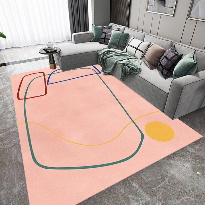 BowLift | Nordic Modernism Carpet Blue and Yellow Abstract Carpet Pet Friendly Non-slip Rug for Bedroom