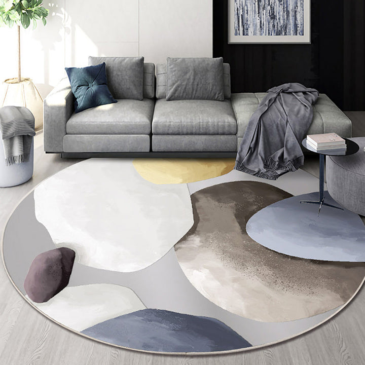 Multicolor Bedroom Carpet Contemporary Color Block Rug Washable Pet Friendly Non-Slip Mat Rug | Bowlift