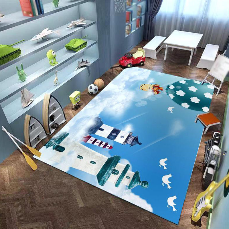 BowLift | Beautiful Cartoon Character Pattern Rug Pink and Green Kids Rug Polyester Pet Friendly Washable Non-Slip Back Area Rug for the Children's Room