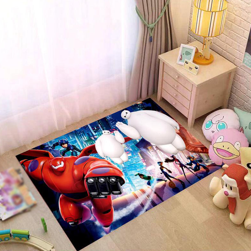 BowLift | Beautiful Cartoon Character Pattern Rug Pink and Green Kids Rug Polyester Pet Friendly Washable Non-Slip Back Area Rug for the Children's Room