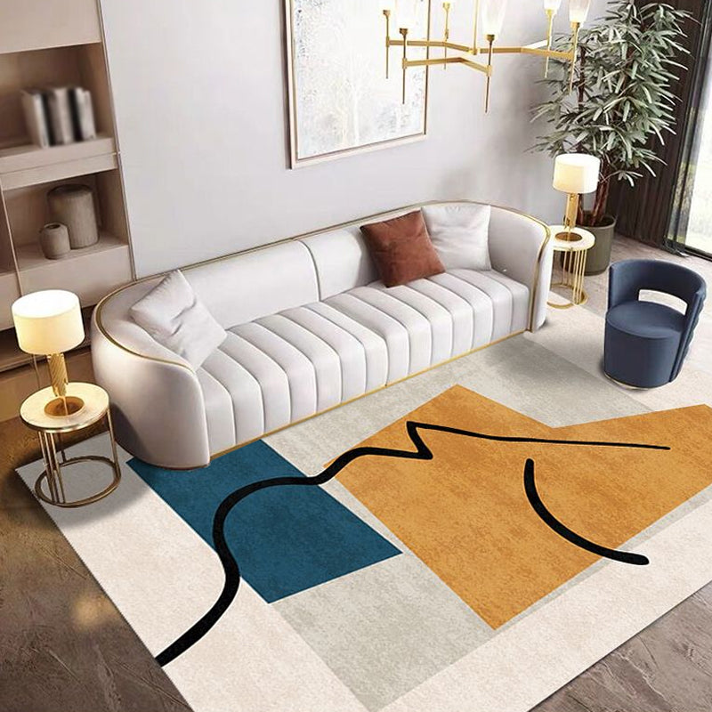 BowLift | Novelty Character Pattern Rug Multicolored Polyester Rug Non-Slip Backing Pet-Friendly Rug for Living Room