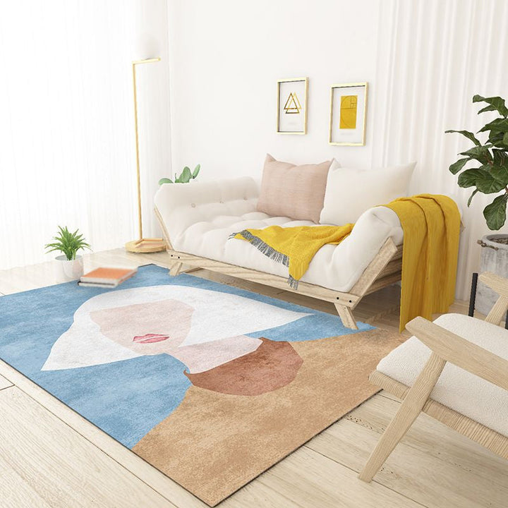 BowLift | Novelty Character Pattern Rug Multicolored Polyester Rug Non-Slip Backing Pet-Friendly Rug for Living Room