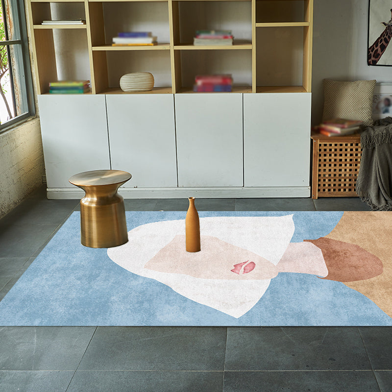 BowLift | Novelty Character Pattern Rug Multicolored Polyester Rug Non-Slip Backing Pet-Friendly Rug for Living Room