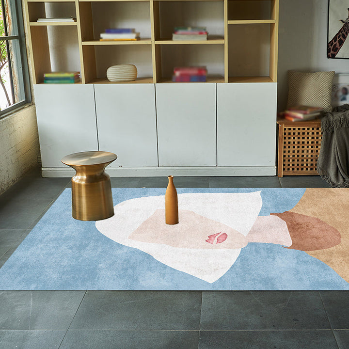 BowLift | Novelty Character Pattern Rug Multicolored Polyester Rug Non-Slip Backing Pet-Friendly Rug for Living Room