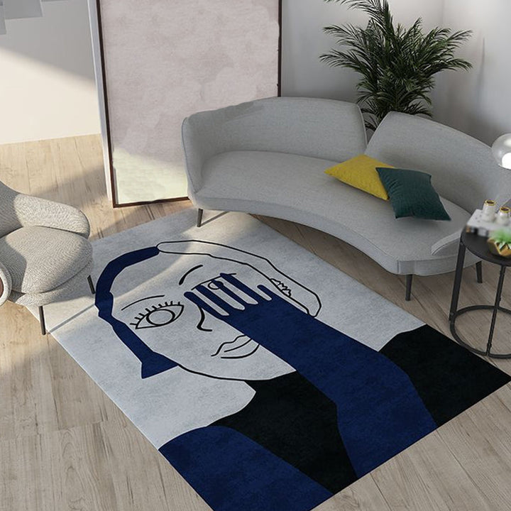 BowLift | Novelty Character Pattern Rug Multicolored Polyester Rug Non-Slip Backing Pet-Friendly Rug for Living Room