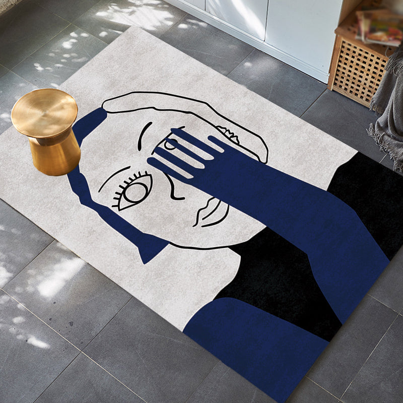 BowLift | Novelty Character Pattern Rug Multicolored Polyester Rug Non-Slip Backing Pet-Friendly Rug for Living Room
