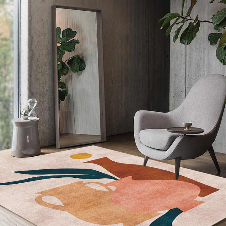 BowLift | Novelty Character Pattern Rug Multicolored Polyester Rug Non-Slip Backing Pet-Friendly Rug for Living Room