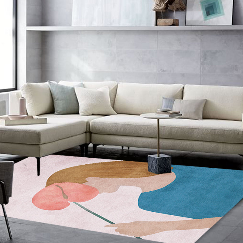BowLift | Novelty Character Pattern Rug Multicolored Polyester Rug Non-Slip Backing Pet-Friendly Rug for Living Room