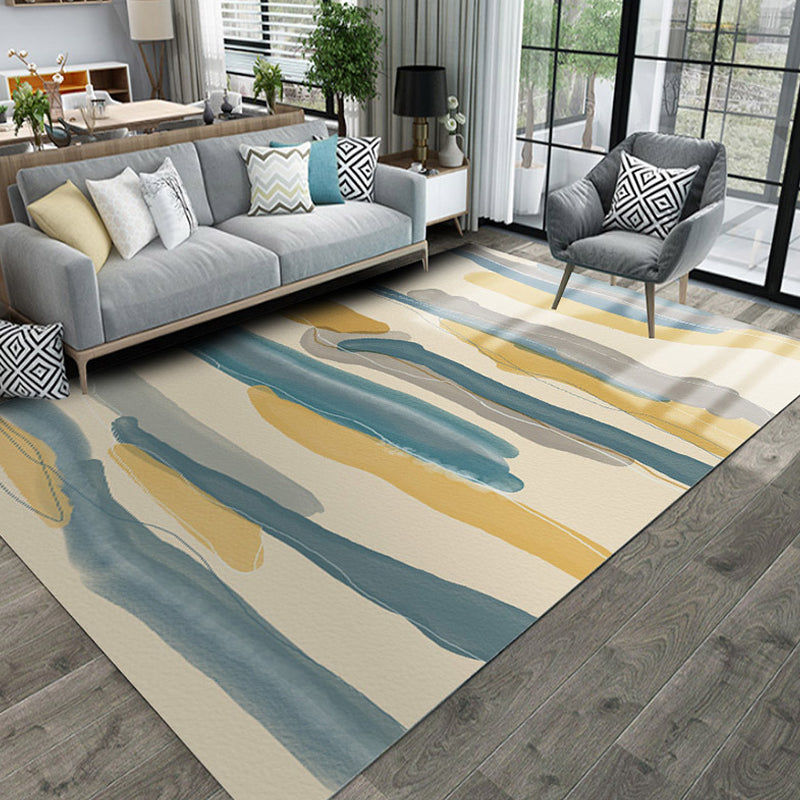 Multicolored geometric patterned rug Polyester Easy rug Washable pet-friendly rug Rug for the living room | Bowlift