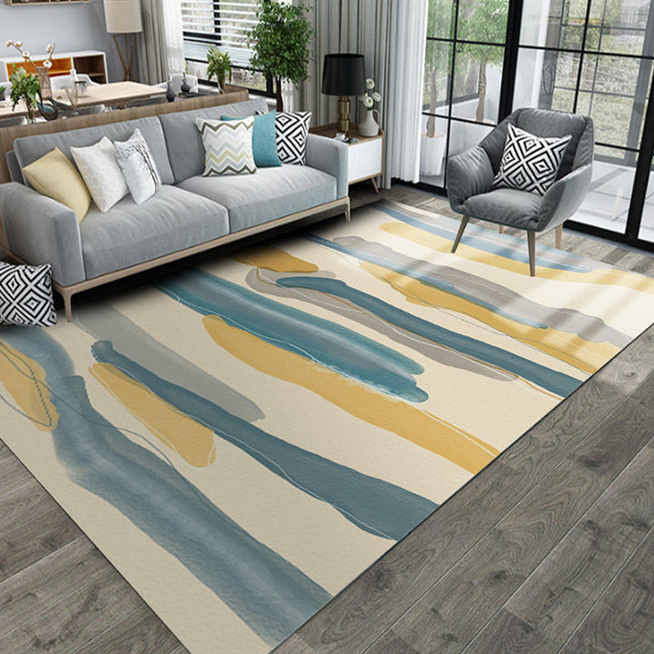 Multicolored geometric patterned rug Polyester Easy rug Washable pet-friendly rug Rug for the living room | Bowlift