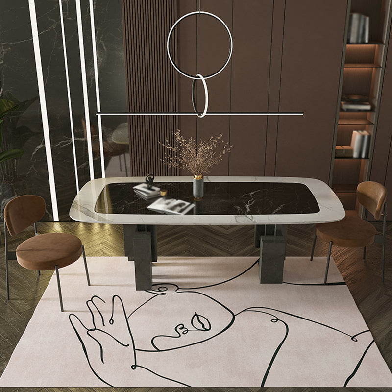 BowLift | Contemporary Figure Pattern Carpet Multicolor Polyester Carpet Washable Pet Friendly Area Rug for Bedroom