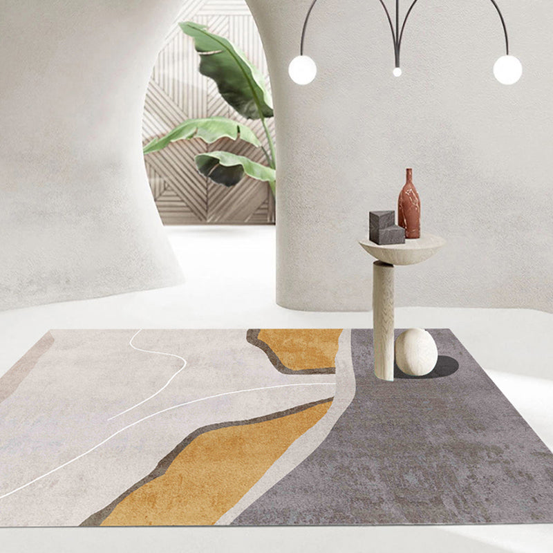 Stylish casual carpet polyester color block carpet pet-friendly non-slip backing washable rug for the living room | Bowlift