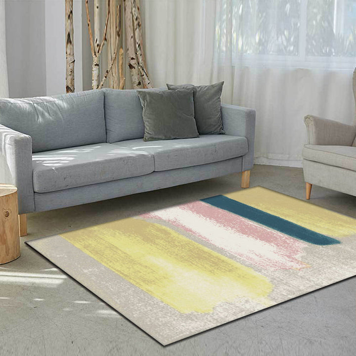 Modern abstract rug multicolored polyester rug washable non-slip pet-friendly rug for the living room | Bowlift