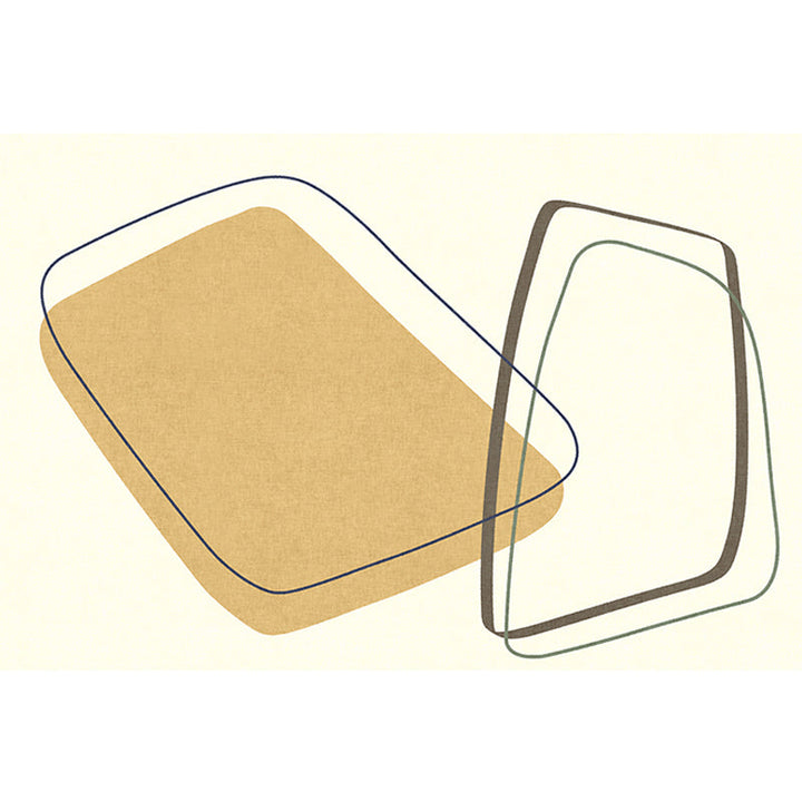 BowLift | Unique Casual Carpet Beige Color Block Carpet Washable Pet-Friendly Non-Slip Rug for the Living Room
