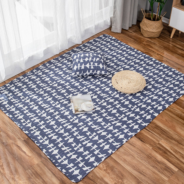 BowLift | Children Strawberry Pattern Rug Yellow and Green Cotton Rug Washable Pet-Friendly Non-Slip Rug for the Children's Room