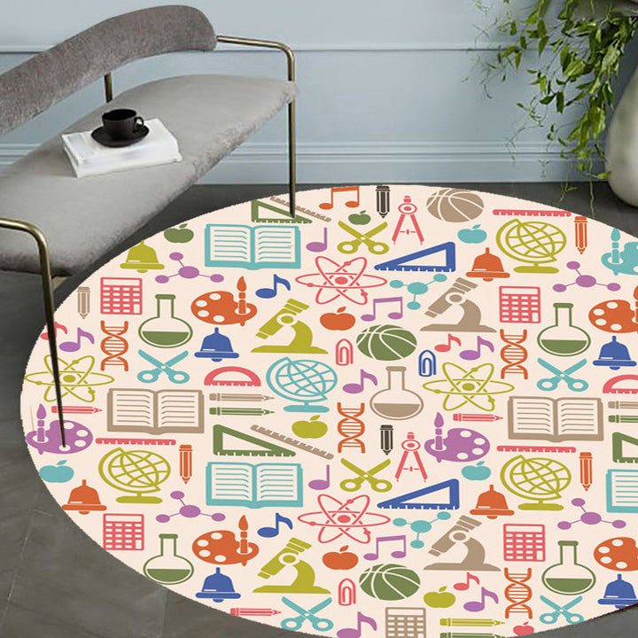 BowLift | Apricot Kids Carpet Polyester Stationary Pattern Carpet Pet Friendly Washable Non-slip Rug For Decoration