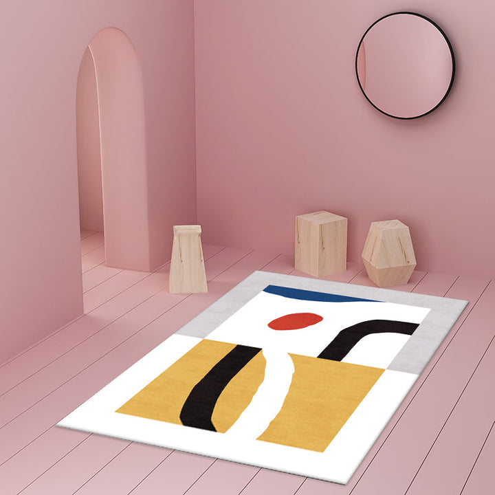 BowLift | Stylish Minimalist Carpet Black and White Abstract Rug Pet-friendly Non-slip Backing Carpet for Living Room