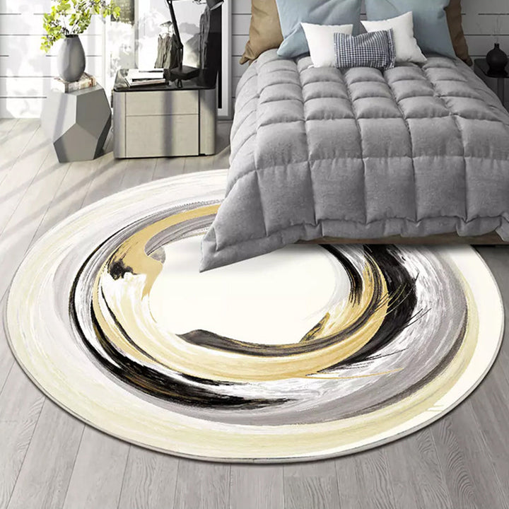 Multicolor Bedroom Rug Polyester Modernism Abstract Rug Washable Pet-Friendly Rug | Bowlift