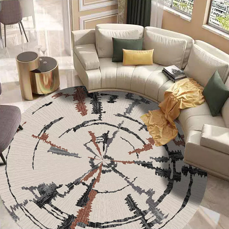 Multicolor Bedroom Rug Polyester Modernism Abstract Rug Washable Pet-Friendly Rug | Bowlift